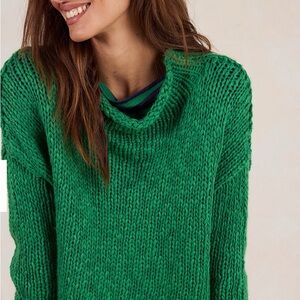 Free People Opal Rollneck Knit Sweater in Green Ivy